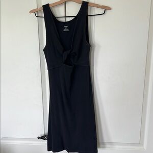 Aerie Black Sheath Midi Dress Scoop Neck Sleeveless